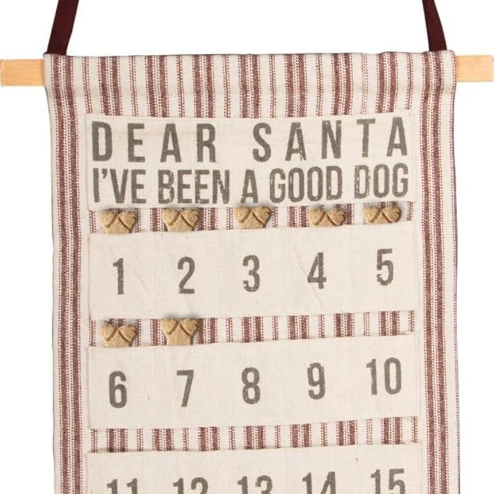 24534 Rustic-Inspired Fabric Advent Calendar, Good Dog